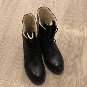 Shearling Short Boots, Size 38